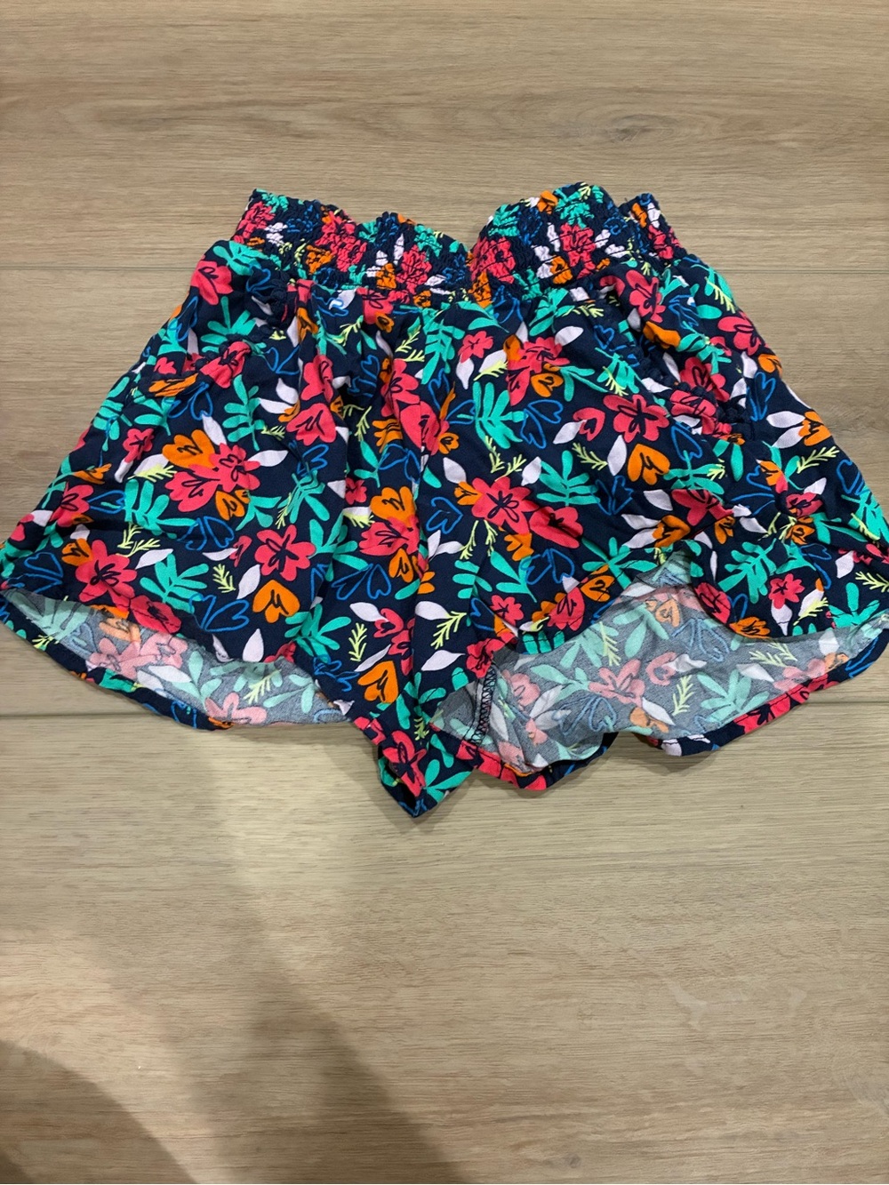 Cat & Jack Girls Shorts | Size Medium (7/8) | Navy Floral Tropical Print